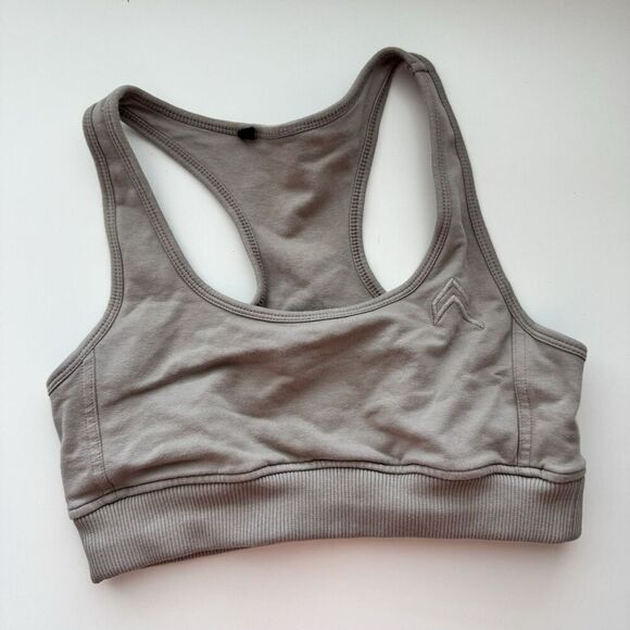 ONER Active Small Sports Bra Clay Gray Bralette LOGO Racerback Classic Lounge - Picture 2 of 6